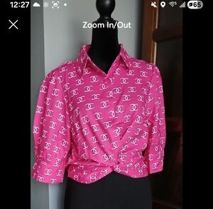 Pink Patterned Women's Blouse